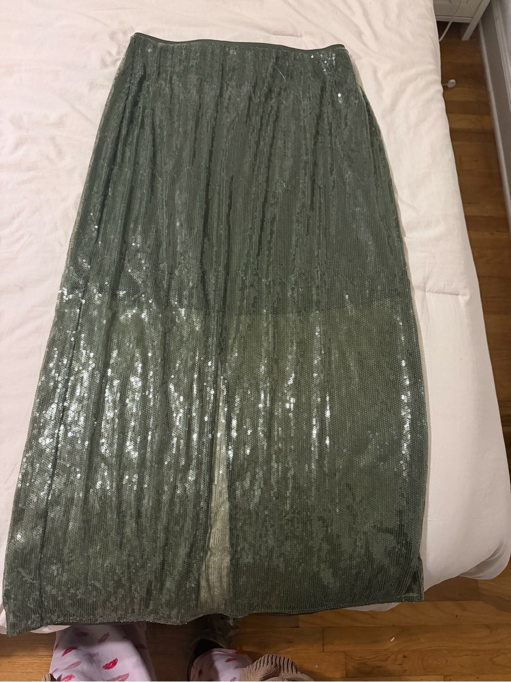 a new day Olive Green Sequin Maxi Skirt